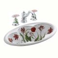 Kohler Antique Lavabo Bataryası Fables Flowers Desenli Porselen Volan