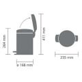 Brabantia Çöp Kutusu 3 litre Newicon Pedallı Mat Bej 149887